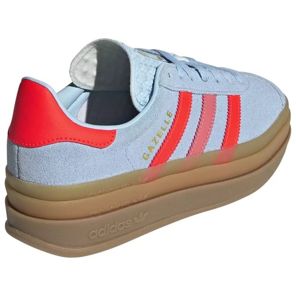 adidas Gazelle Bold Shoes Red/Blue Youth Unisex Size 6.5Y JR5950 LifeStyle - Picture 2 of 6